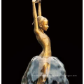 Art Metal Craft Bronze Casting Ballerina Statue Fountain for Wholesale